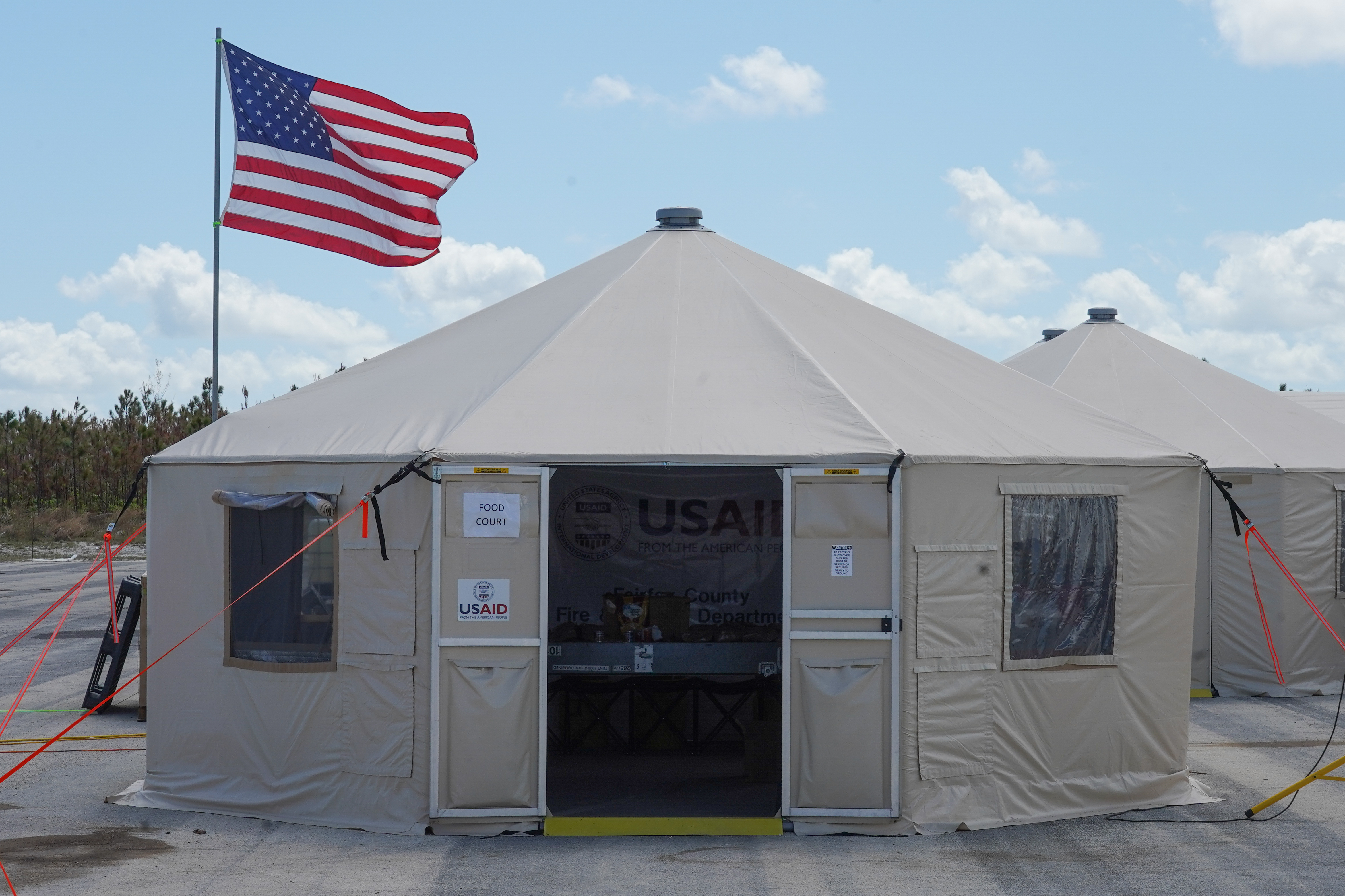 USAID tent set up in Abaco Islands