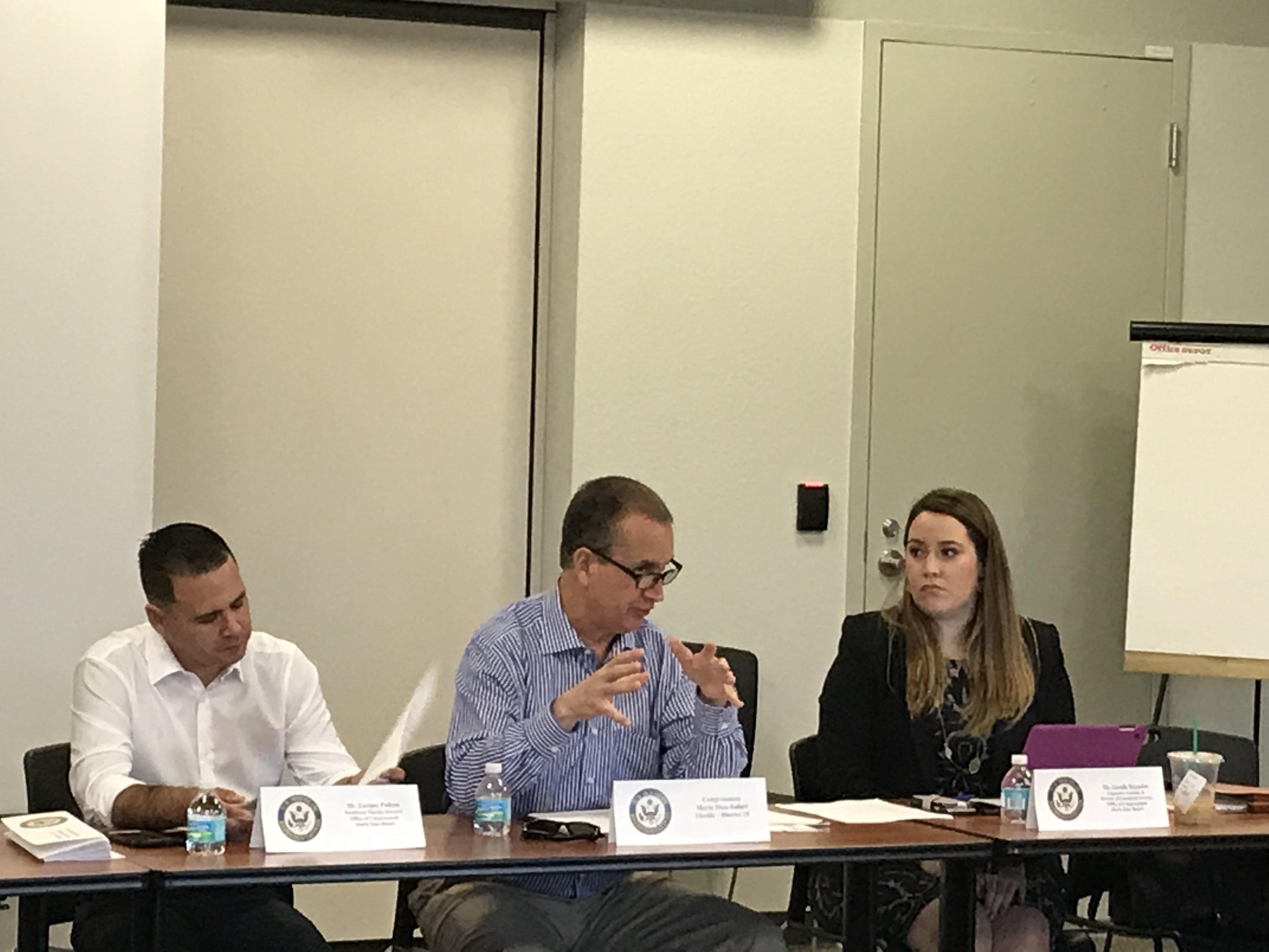 Congressman Diaz-Balart talking on a panel