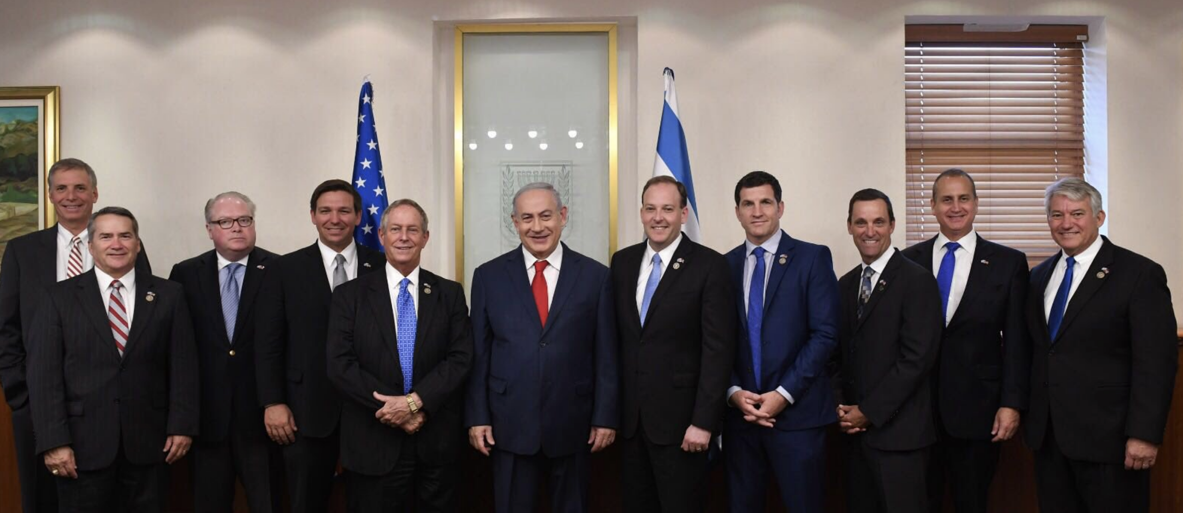 Congressman Diaz-Balart with Netanyahu and others