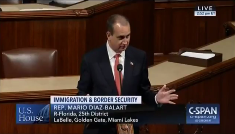 Congressman Diaz-Balart at podium C-SPAN